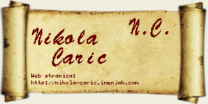 Nikola Carić vizit kartica
